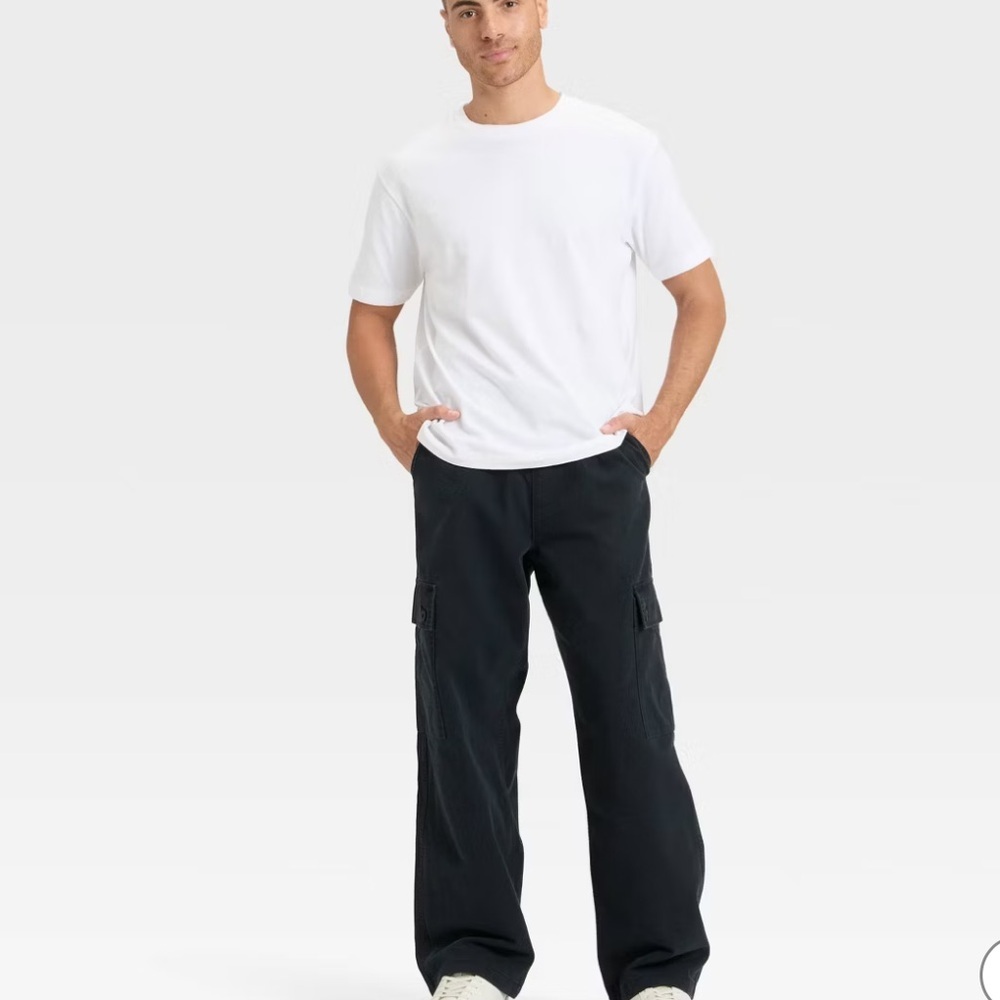 Men's Black Cargo Drawstring Pants By Original Use/ Sz Large NWT - Picture 5 of 12